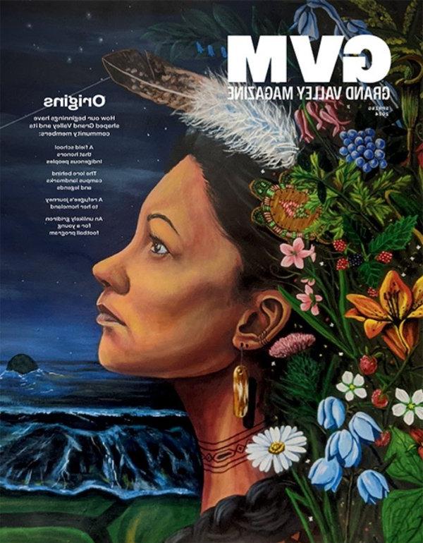《博天堂官方》春季刊封面，土著妇女仰望夜空，原画